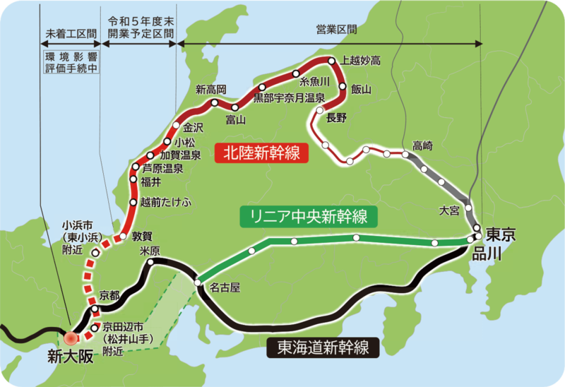 北陸新幹線予定図