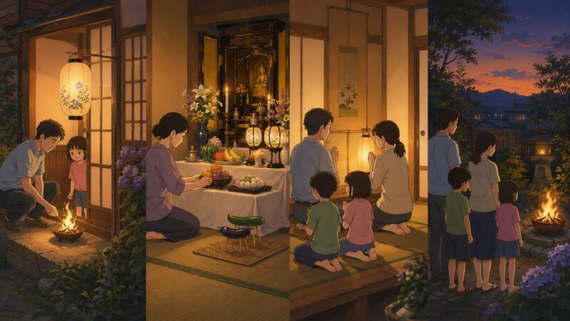 迎え火から送り火までのお盆4日間の流れ