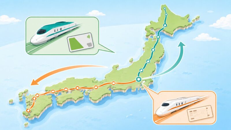 北日本方面と東海道・山陽・九州新幹線方面のサービスの使い分け