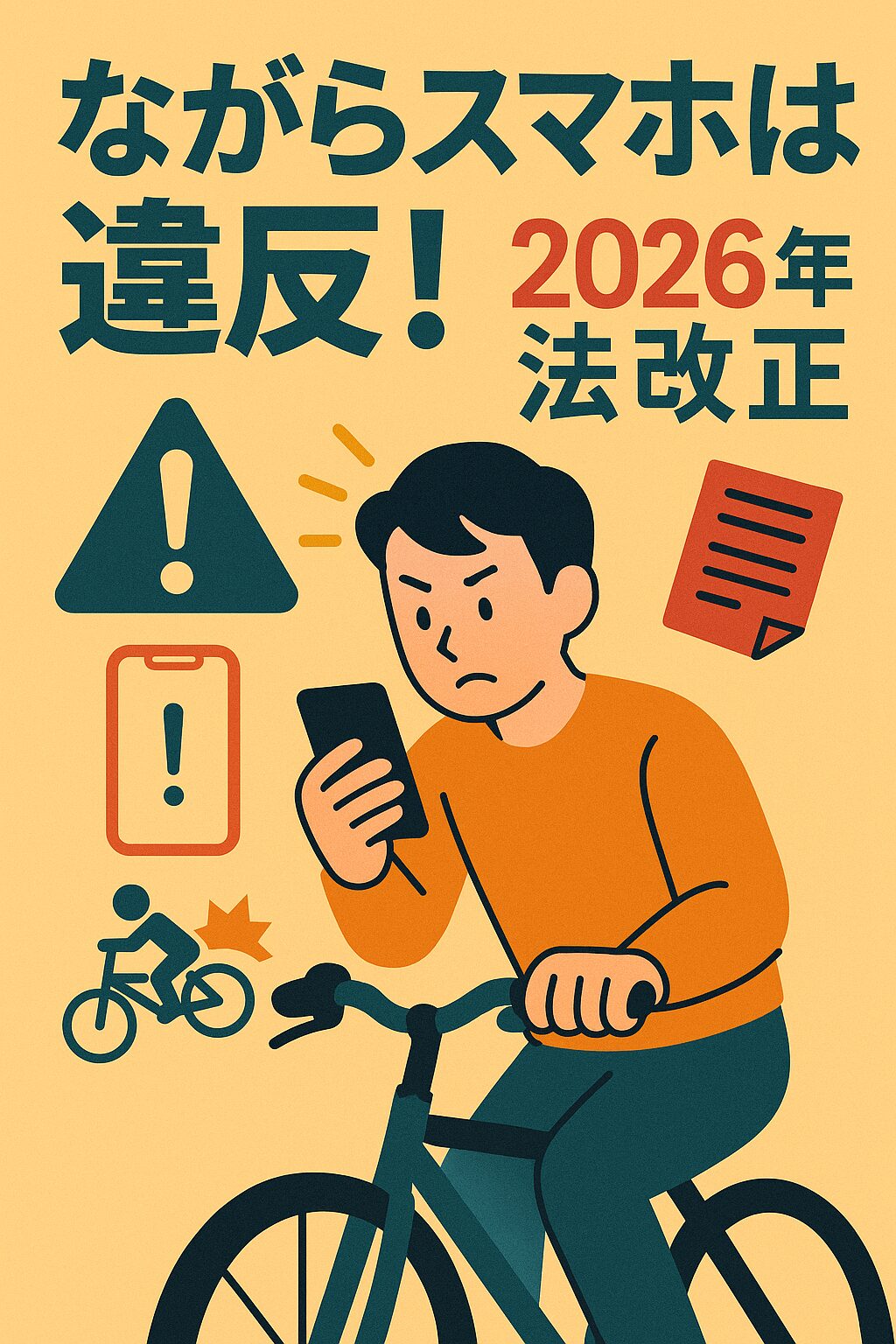 【2026年版】自転車の“ながらスマホ”は違反に！罰則と安全対策まとめ