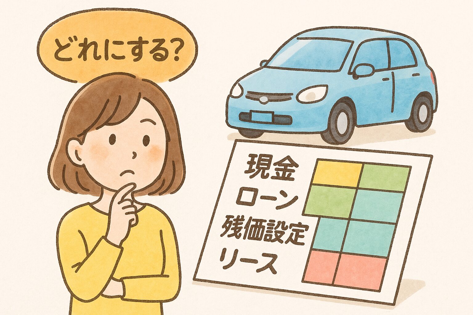 車 購入 方法｜現金・ローン・残価設定・リース・サブスク比較ガイド