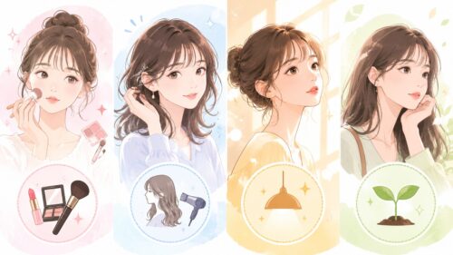 顔の印象が変わる理由を表したイラスト