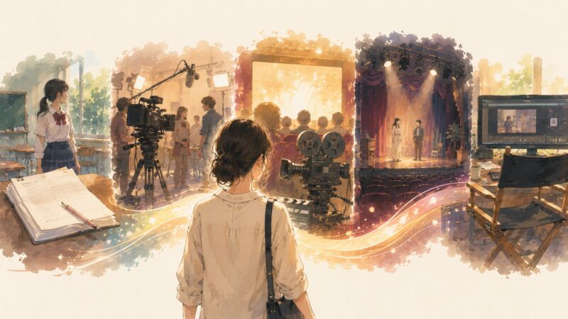 福田沙紀さんの20年以上にわたる活動の変化を表現したイメージイラスト