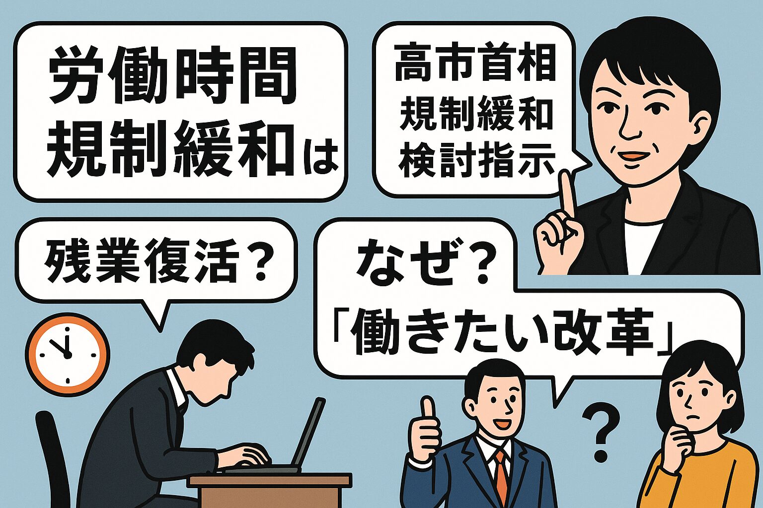 高市首相の指示?労働時間の規制緩和とは？今後の働き方改革の行方は？