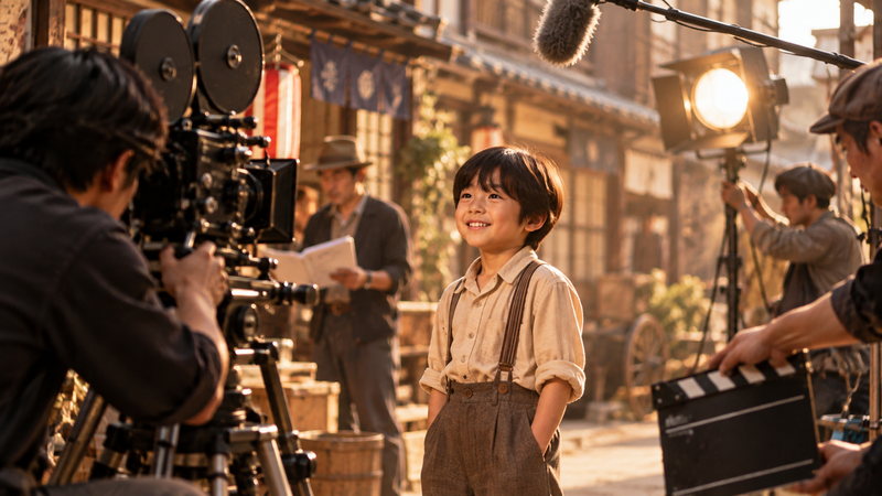 子役時代から俳優として活躍してきた須賀健太さんをイメージした撮影風景