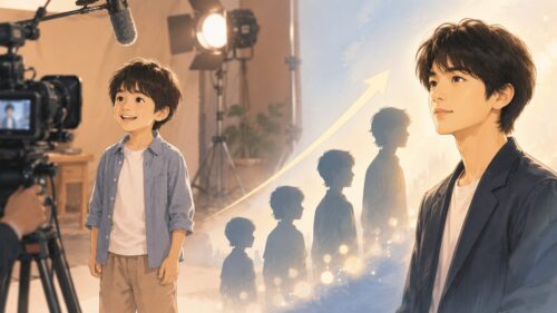 子役時代から俳優として成長してきた流れを伝える