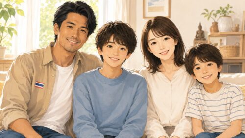 黒川想矢の家族構成をイメージした家族のイラスト