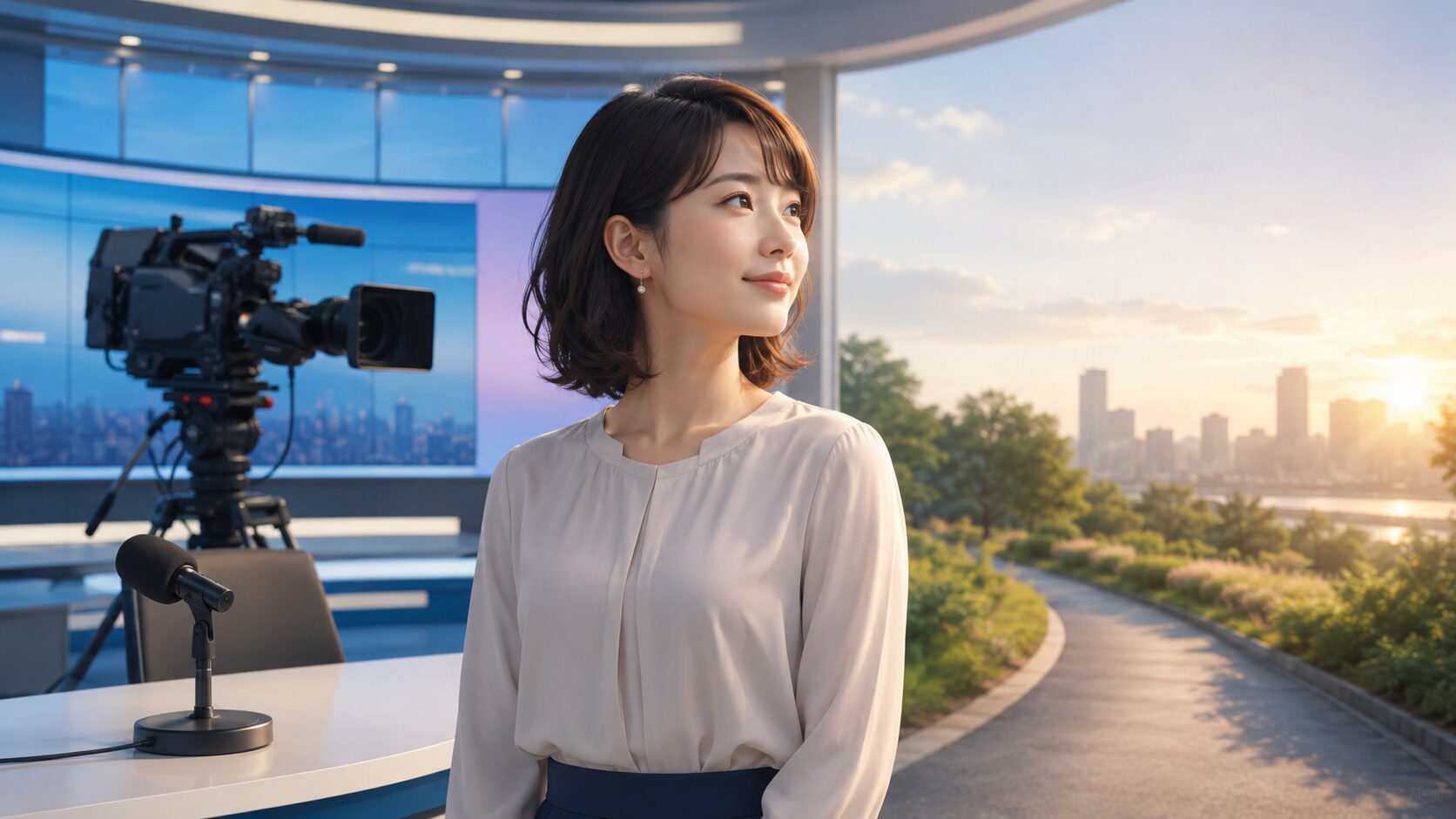 アナウンサーの退職と働き方の変化を表すイメージ