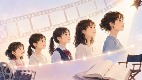 小野花梨さんの経歴をイメージしたイラスト