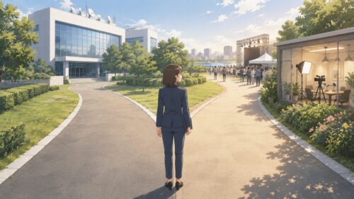 局アナとフリーアナの働き方の選択を表すイラスト