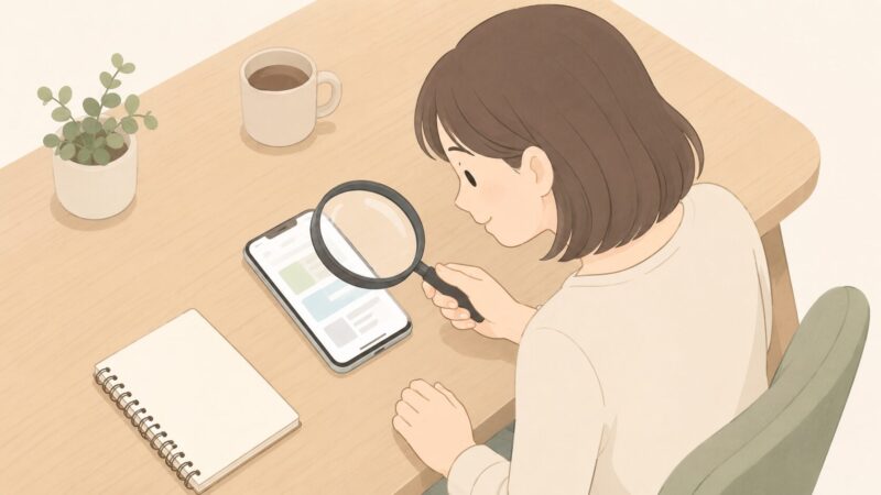 情報の信頼性を確認する流れを示す
