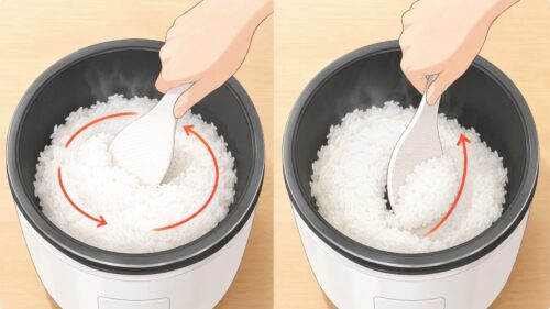 正しいしゃもじの動かし方を視覚的に伝える