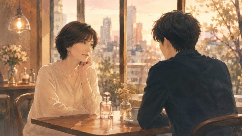 年齢や人生経験が異なる男女の物語であることを視覚的に伝える