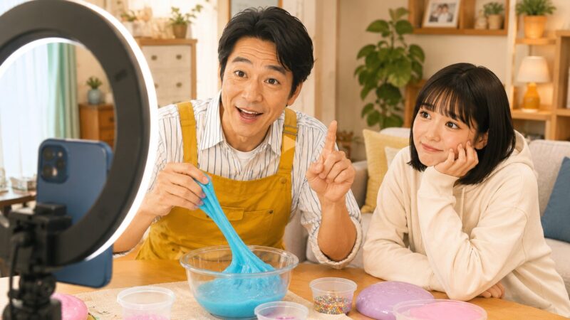 家族系動画配信者という役柄を表現したAI生成イラスト