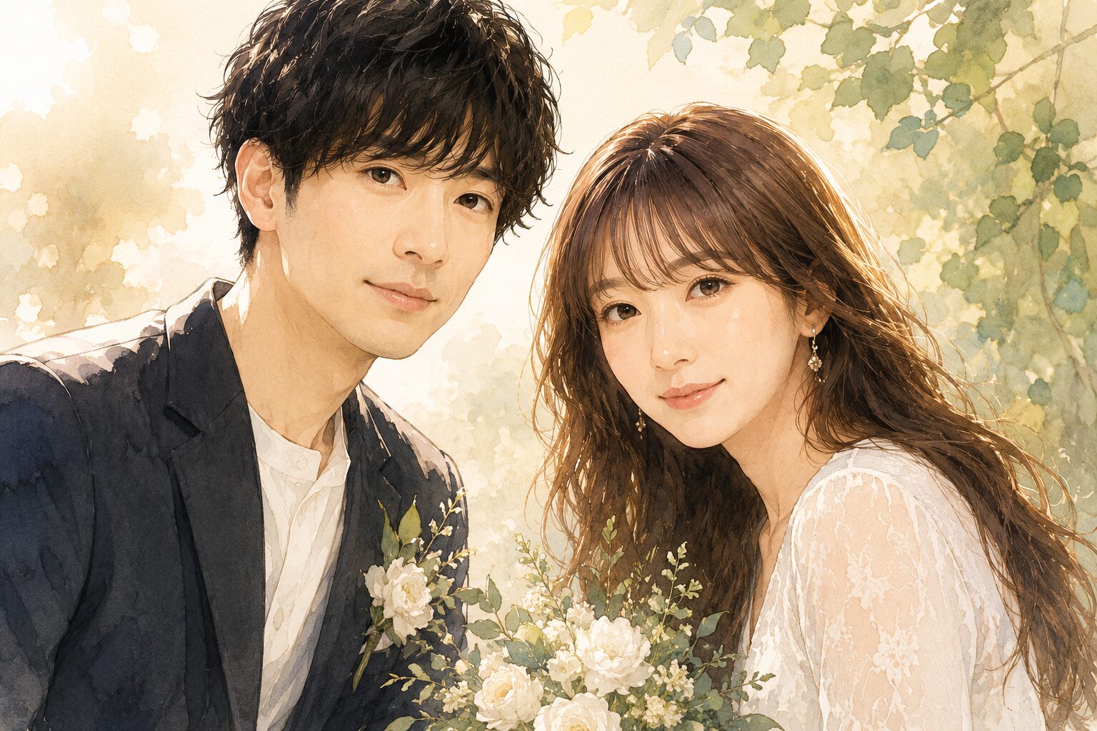 優雅なウェディングポートレート