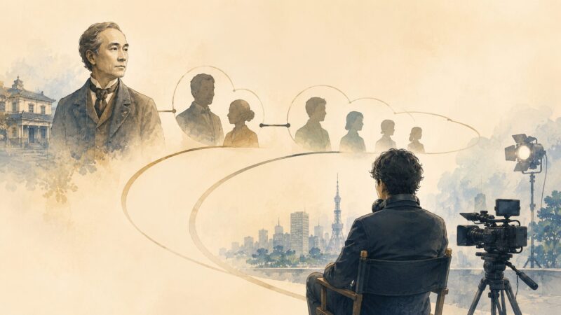 福澤諭吉との世代関係を視覚的に伝える