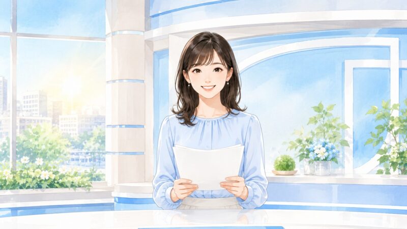 朝番組で活動する新人アナウンサーの雰囲気を伝える