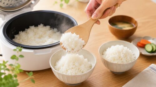 押し込まず、ふんわり盛る方法を伝える