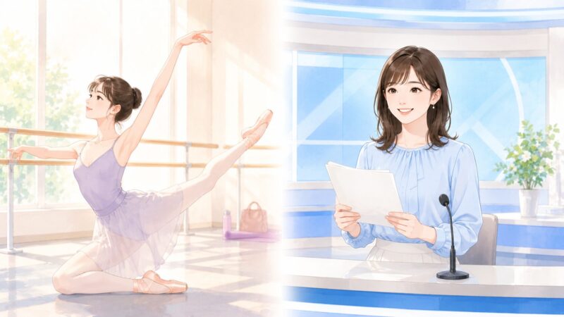 バレエ経験と現在の仕事を視覚的に表現する