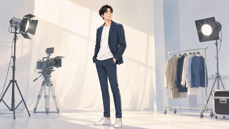 高身長で爽やかな雰囲気と、俳優・モデルとして活動する人物像を視覚的に伝える