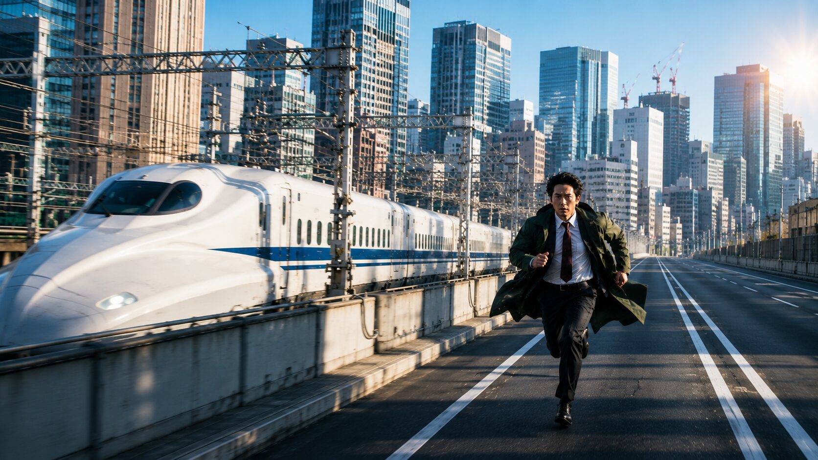 『踊る大捜査線 N.E.W.』をイメージした東京の街を走る刑事のイラスト