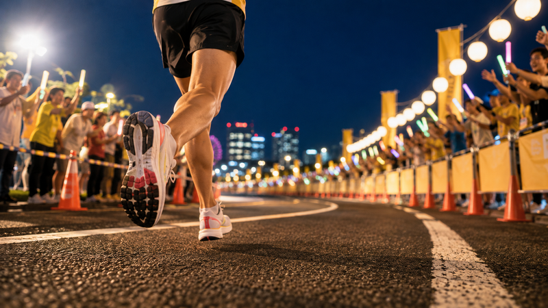 夏の夜のランニングコース
ランニングシューズ