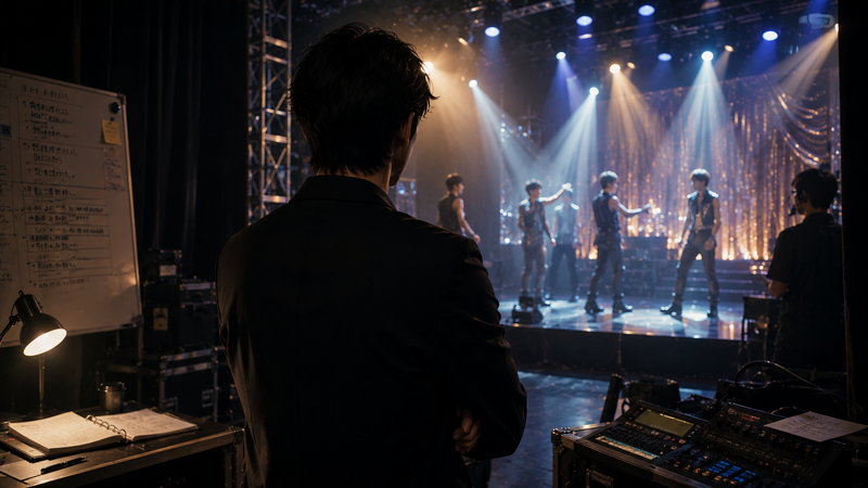 ショーステージの演出や出演者育成に関わる男性のイメージ
