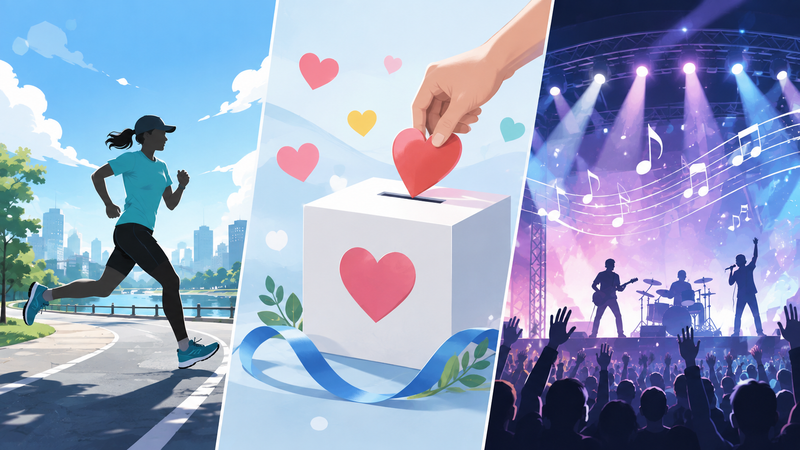 24時間テレビ49のマラソン・募金・音楽LIVEをイメージしたイラスト