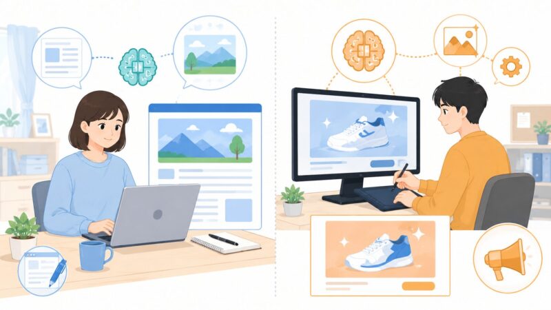 AIを使ったブログ記事制作とAI生成広告クリエイティブの違い