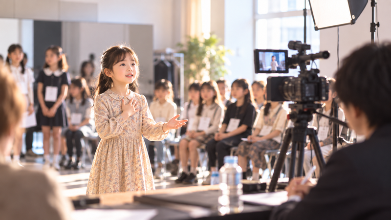朝ドラ『ブラッサム』の子役オーディションをイメージした少女