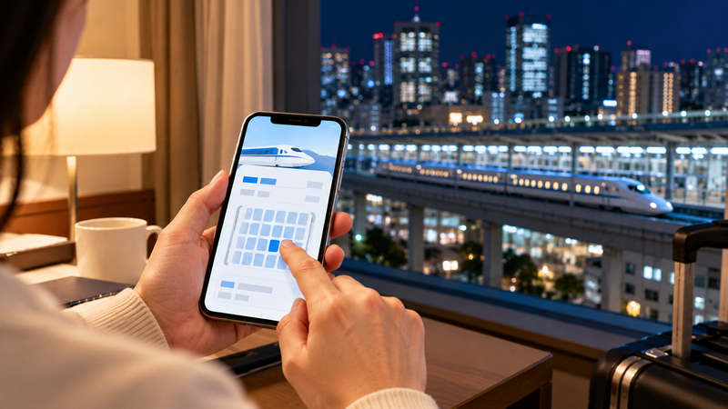 2027年秋から夜間にもEX予約で新幹線の座席を指定するイメージ