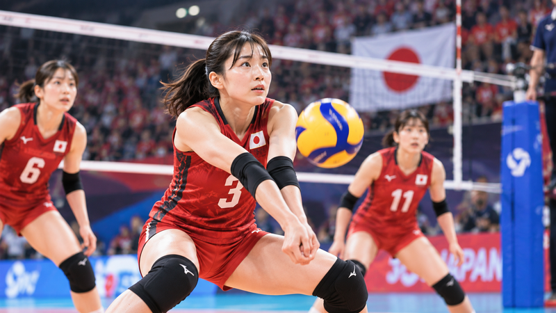 女子バレーボール日本代表をイメージした試合風景