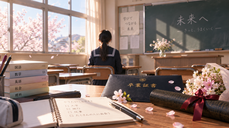 上坂樹里の中学や高校など学歴をイメージした学校のイラスト