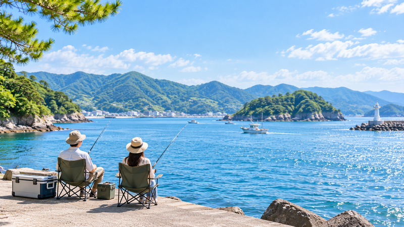 海釣りと自然を楽しめる兵庫県での暮らしをイメージした風景