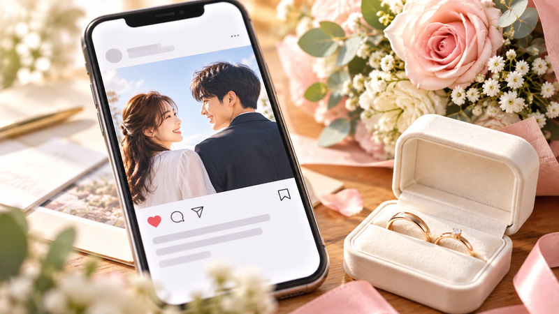 福原遥さんと久保建英選手の結婚発表をイメージしたスマートフォンと指輪