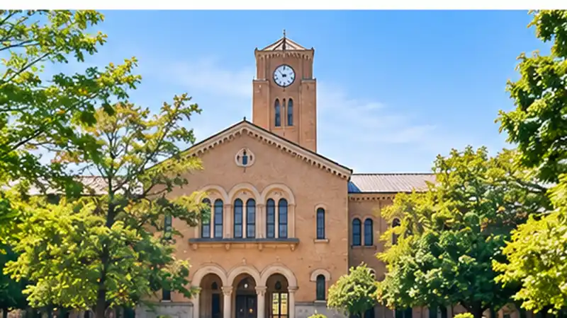 大学の学び舎をイメージした緑に囲まれた校舎