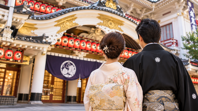 歌舞伎俳優の夫を支える夫婦のイメージ