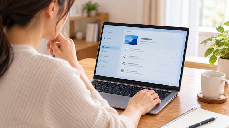 パソコンのWindowsバージョンを確認するイメージ