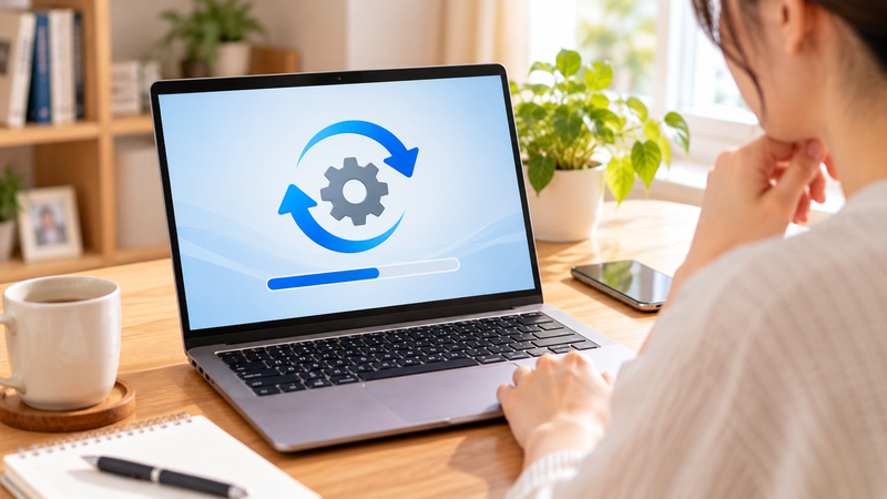 Windows Updateで新しいバージョンを確認するイメージ
