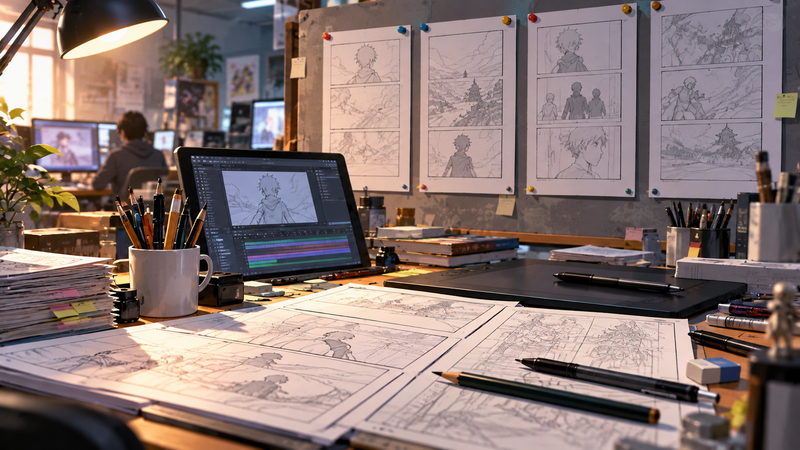 放送延期を経て制作が続けられた全4話のアニメ制作現場のイメージ