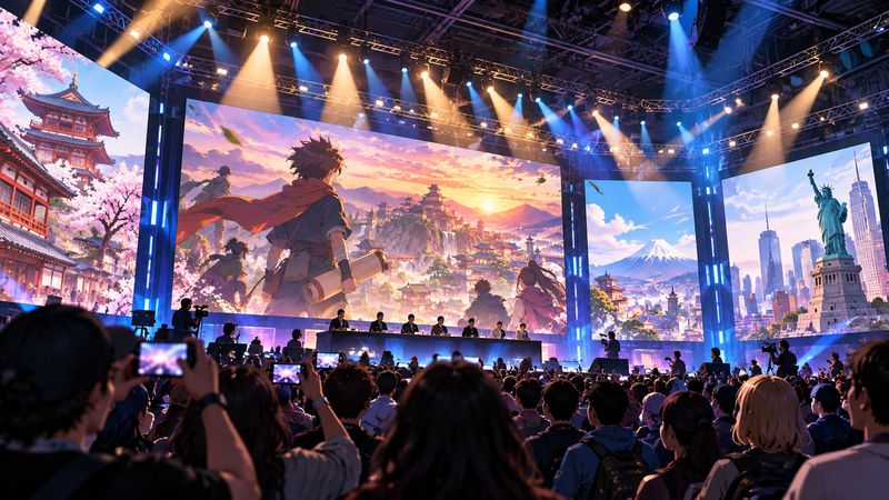 海外イベントで日本の忍者アニメ最新情報が発表される様子のイメージ