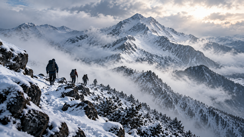 LOST10の舞台となる支樺岳事件をイメージした北海道の雪山と登山道