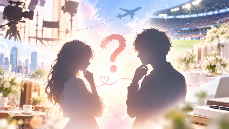 福原遥さんと久保建英選手の馴れ初めが公表されていないことを表すイラスト