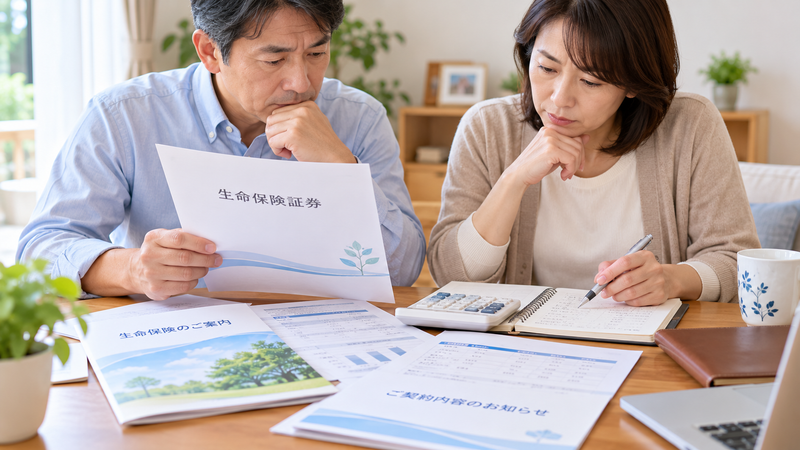 生命保険会社の財務状況や契約者保護制度を確認するイメージ