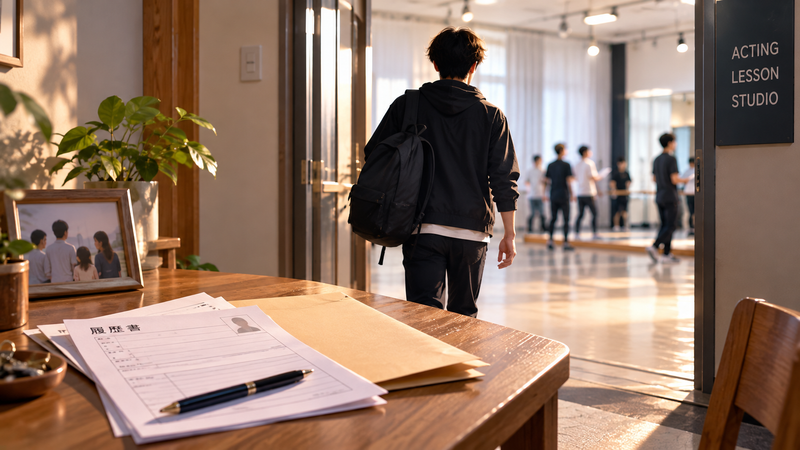 俳優を目指して演技の道へ進む若い男性をイメージした風景