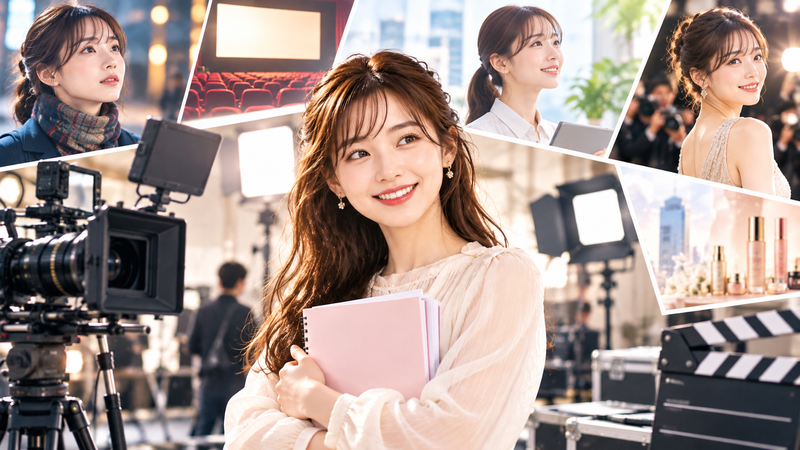 映画やCMで活躍する福原遥さんの現在をイメージしたイラスト
